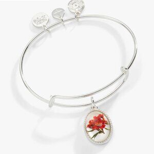 NWT Alex + Ani Printed Flower 'Sister' Charm Bangle